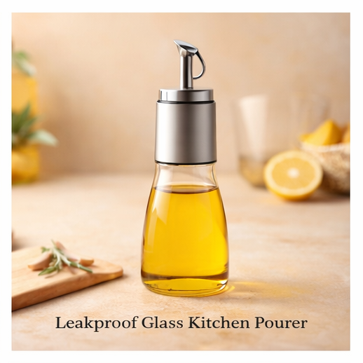 jfvrzxtuw™ Stainless Steel Oil Dispenser Bottle – Leakproof Glass Kitchen Pourer