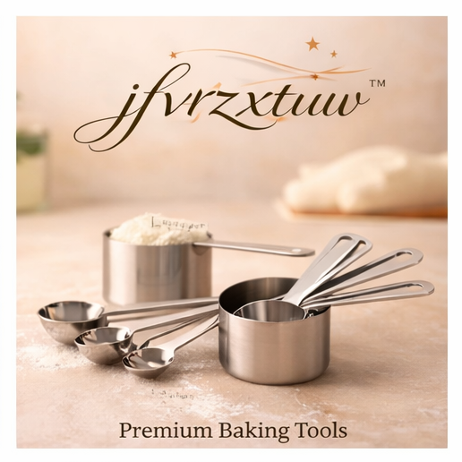 jfvrzxtuw™ Stainless Steel Measuring Cups & Spoons Set – Premium Baking Tools