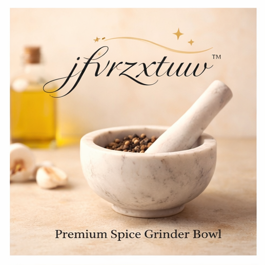 jfvrzxtuw™ Handcrafted Marble Mortar & Pestle Set – Premium Spice Grinder Bowl